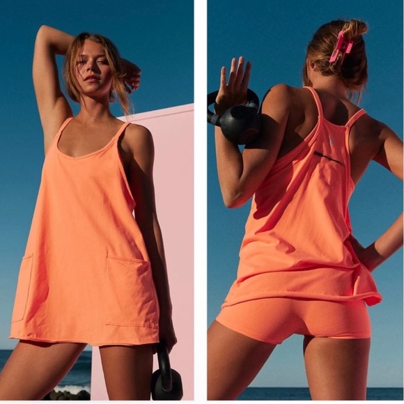 Free People Dresses & Skirts - Free People Hot Shot Mini Dress in Hot Watermelon NWOT Size medium